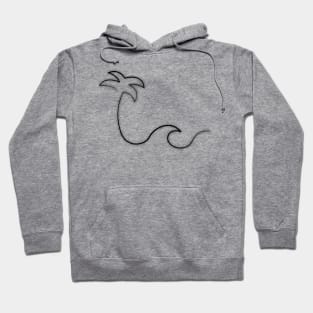 one line palm and wave Hoodie